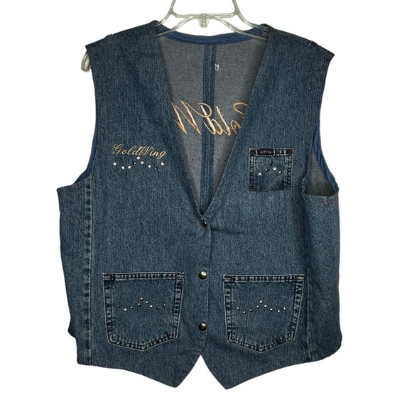 Gold Wing Denim Vest - Picture 2 of 5